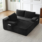 96" L Shaped Cloud Sectional Couch with Chaise, Deep Seat Modular Sectional Sofa Corduroy Memory Foam Sofa Boneless Couches for Living Room Bedroom, No Assembly Required | Breathable material