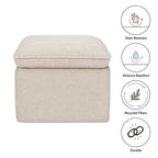 Babyletto Cali Storage Ottoman in Performance Beach Eco-Weave, Water Repellent & Stain Resistant, Greenguard Gold Certified and CertiPUR-US® Certified