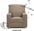 Storkcraft Texas Nursery Power Recliner Swivel Glider – Oeko-TEX 100 Certified, Nursery Rocking Chair with Push-Button Electronic Recline Function, USB-A and USB-C Charging Ports (Brown Sugar Sherpa)