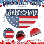Tinideya Patriotic Welcome Doormat Outdoor 250 Anniversary 4th of July Coir Door Mat USA Red Blue White Indoor Entrance Door Mat America Non-Slip Rubber Backing for Independence Day Front Porch Decor