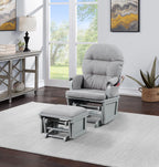 Suite Bebe Maya Glider and Ottoman in Gray Wood and Oyster Gray Fabric