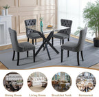 AF ARTISAN FURNITURE 36” Square Glass Dining Table for 4, Clear Tempered Glass Kitchen Table with Black Metal X Legs, Small Square Dining Table for Apartment, Dining Room & Bistro