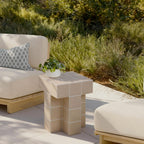 Tov Furniture Alma Taupe Tile Concrete Indoor/Outdoor Side Table
