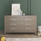 Child Craft Kieran Crib, Dresser, and Chest Nursery Set, 3-Piece, Includes 3-in-1 Convertible Crib, 6-Drawer Dresser, and Chest, Grows with Your Baby (Crescent Gray)