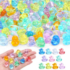 200PCS Mini Resin Small Ducks to Hide Miniature Tiny Little Plastic Ducks for Hiding Resin Duck Bulk Pack for Micro Garden Aquarium DIY Craft Office Desk Decor Vase Filler Gifts Party Favors