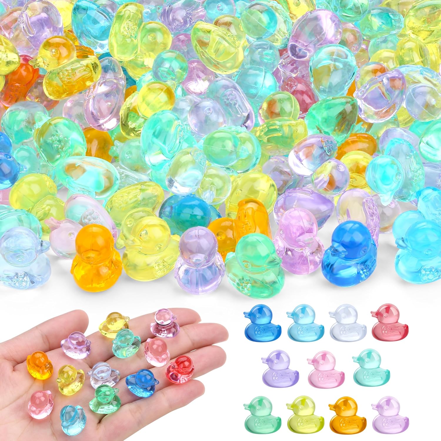 200PCS Mini Resin Small Ducks to Hide Miniature Tiny Little Plastic Ducks for Hiding Resin Duck Bulk Pack for Micro Garden Aquarium DIY Craft Office Desk Decor Vase Filler Gifts Party Favors