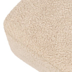Babyletto Kiwi Gliding Ottoman in Chai Shearling with Dark Wood Base, Greenguard Gold and CertiPUR-US Certified