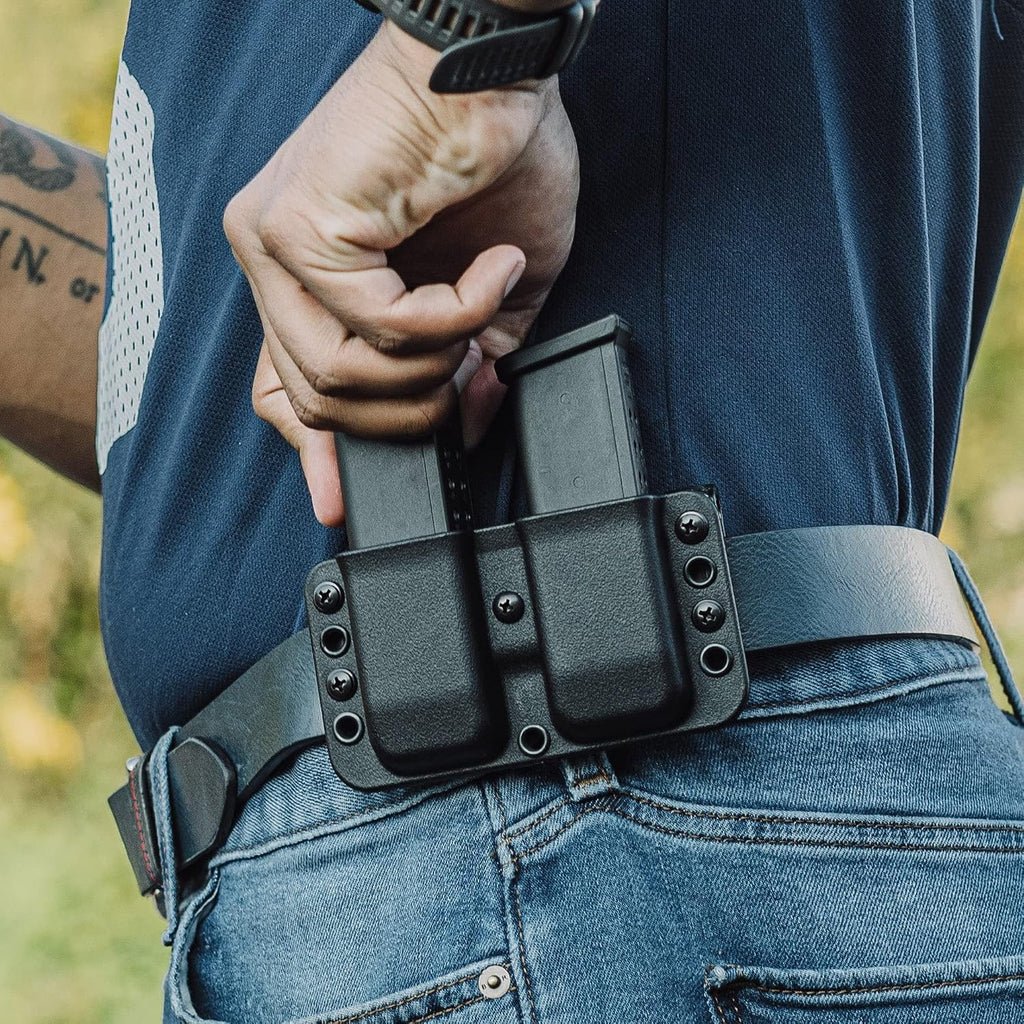 OWB Double Mag Pouch for 1911, Sig P220, Springfield XDS, & More - USA Made - Total Eclipse Double Mag Pouch by Blade-Tech Holsters