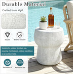 14.37" Side Table with Crack Process,Morden Concrete Accent Coffee Table with Double Barrel Shape,Garden Stools for Patio,Backyard,Outdoor,Indoor,Grey