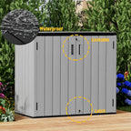 Mrosaa Large Outdoor Storage Box,Resin Sheds&Outdoor Storage Waterproof/Lockable,Outdoor Storage Cabinets for Balcony,Garage,Backyard (37Cu.ft-Pale Grey)