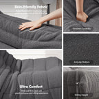 Bean Bag Chair Big Sofa Beanbag Chair for Adults Fireside Chair Bean Bag Lounger with Memory Foam Filled for Home,Apartment or Gaming Venue (Darkgrey Teddy)