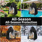 Heavy-Duty 210D Oxford Swing Cover-Waterproof UV-Resistant and Windproof Hammock with Drawstring(Single(115cmx190cm))
