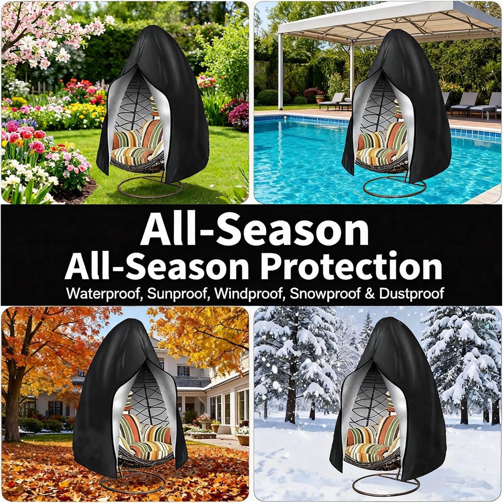 Heavy-Duty 210D Oxford Swing Cover-Waterproof UV-Resistant and Windproof Hammock with Drawstring(Nozipper(115cm*190cm))