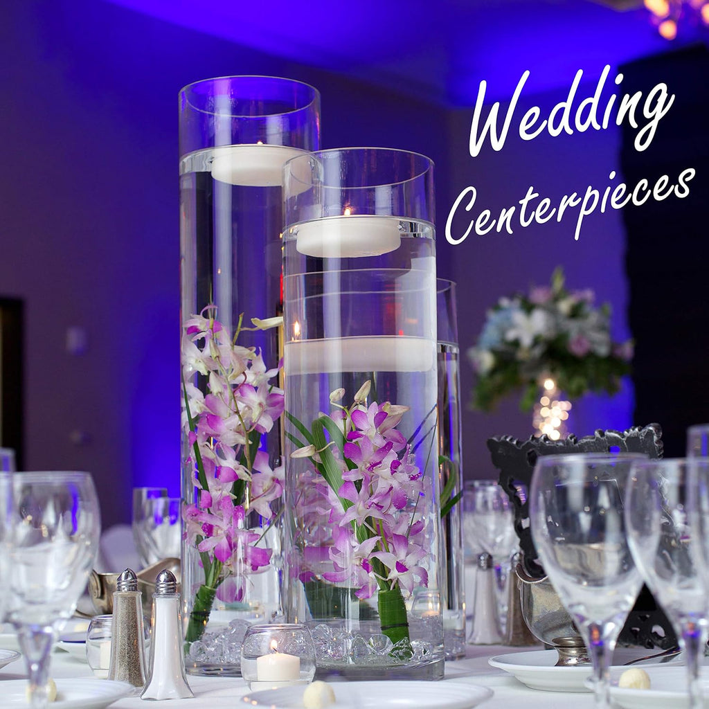 CYS Excel Glass Cylinder Vase (H:14" D:5") | Multiple Size Choices Glass Flower Vase Centerpieces | Hurricane Floating Candle Holder Vase