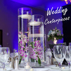 CYS Excel Glass Cylinder Vase (H:14" D:5") | Multiple Size Choices Glass Flower Vase Centerpieces | Hurricane Floating Candle Holder Vase