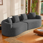110” Modern Curved Sofa,Oversized Couch for Living Room,Cloud Couch with Boneless Couchs,Modular Sectional Sofa with Deep Seat,No Assembly Required,Black