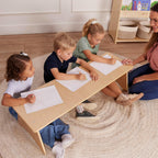 ECR4Kids Kiddo Classroom Bench, 12in Seat Height, Wooden, Children's Furniture, Natural