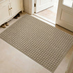 Door Mat Indoor Entrance 32x48, Non-Slip Washable Doormats Entry Way Mats, Dirt Resistant and Absorbent Welcome Mat, Easy Clean Low-Profile Doormat, Front Door, Inside Entrance, Beige