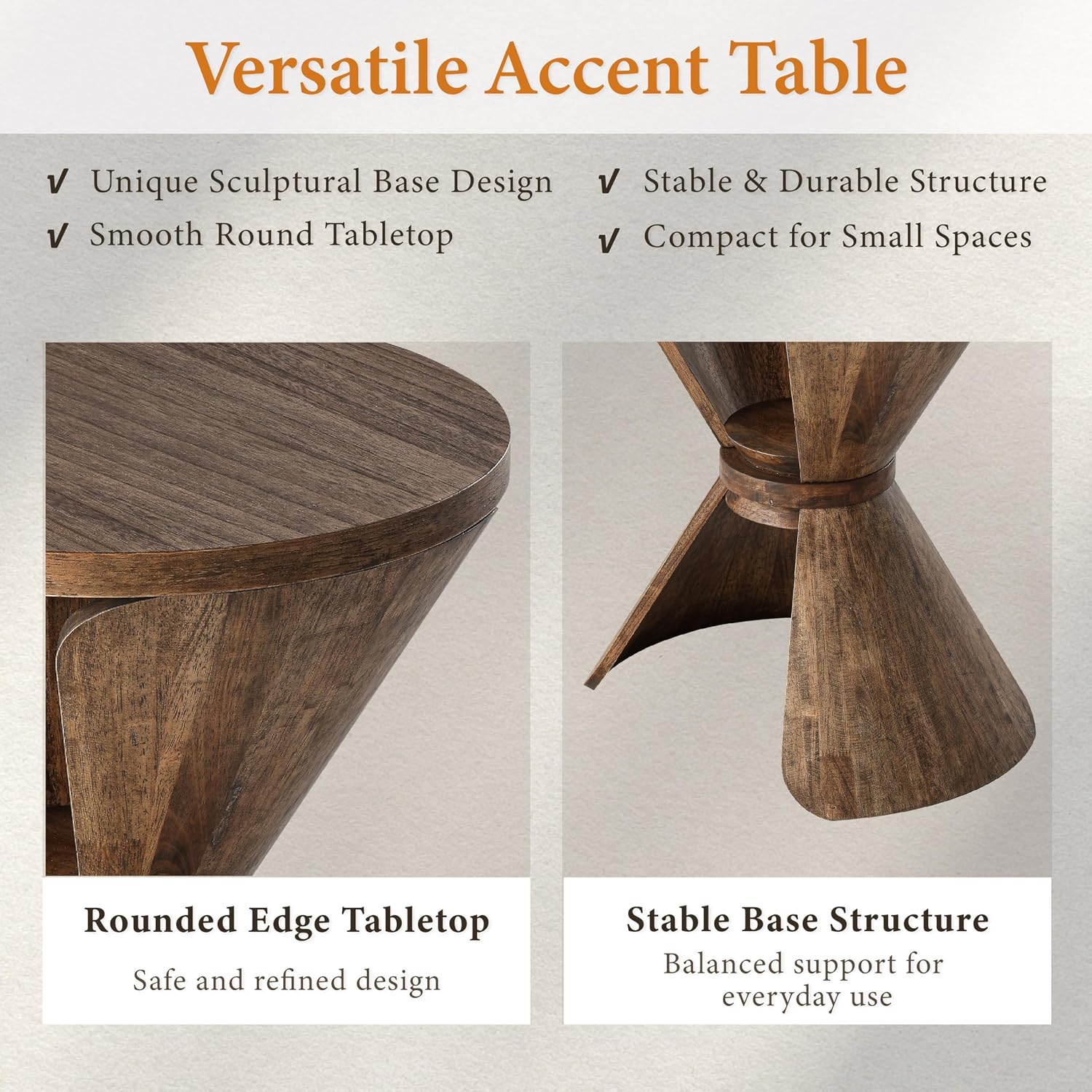 COZAYH Rustic Farmhouse End Table with Storage Shelf, French Country Small Side Table for Living Room Bedroom, Natural Wood Finish