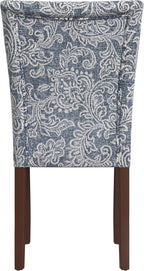 HomePop Classic Parsons Dining Chair -Denim Jacobean Print (Set of 2)