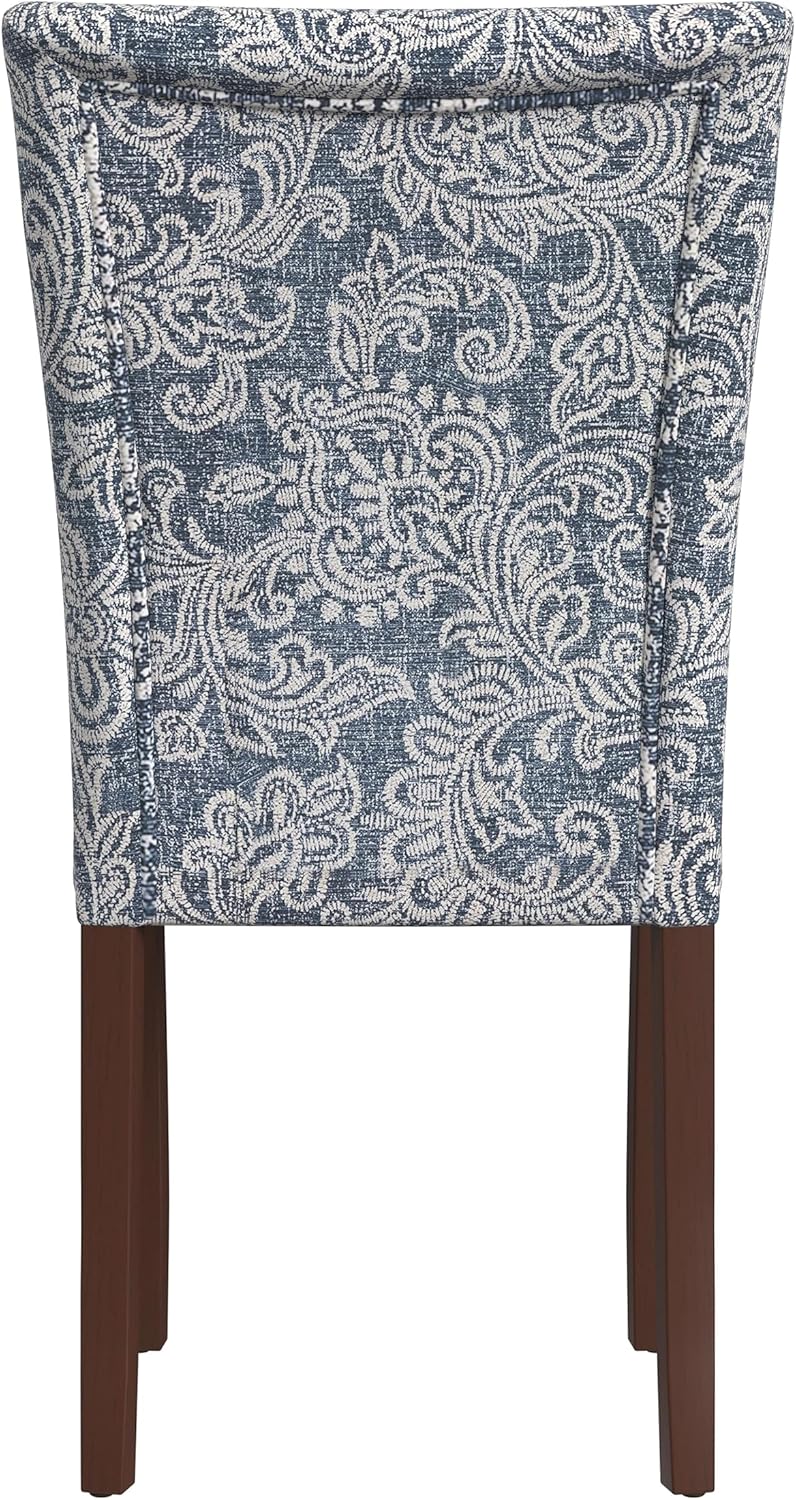 HomePop Classic Parsons Dining Chair -Denim Jacobean Print (Set of 2)
