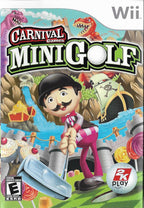 Wii Nintendo Console Bundle + Carnival Games Mini Golf Game Disc | White RVL-001 System Also Compatible w/Gamecube Games | Includes 1x Remote Controller, Nunchuck, Sensor Bar, Cables & AC Adapter (Renewed)