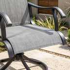 NUU GARDEN Patio Swivel Chairs Set of 2, Outdoor Dining Chairs | Breathable Textilene seats with smooth 360° swivel motion, ergonomic high-back design and durable powder-coated steel frame
