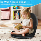 Floor Chair, 5-Position Foldable Floor Chair for Kids with Adjustable Back, Soft Sponge & Velvetean Cover, for Adults and Kids, Indoor Outdoor Use, Meditation, Gaming, Camping (Black)