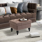 Versatile Upholstered Storage Ottoman with Tufted Lid and Nailhead Trim for Living Room, Bedroom or Entryway