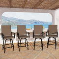 MFSTUDIO Outdoor Bar Stools Set of 4, Swivel Bar Height Patio Chairs Outdoor Barstools High Top Patio Swivel Bar Chairs, Breathable Textilene