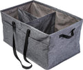 Honey-Can-Do Heavy Duty Large Collapsible Trunk Organizer with 3 Dividers, Exterior Pockets & Carrying Handles | Cargo Storage Bin for SUV, Truck, Groceries & Tools