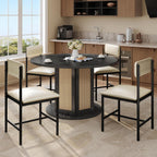 DWVO Dining Room Chairs Set of 4, White Modern Dining Chairs with Upholstered Faux Leather Cushion Seat Backrest, Kitchen Chairs with Metal Legs for Living Room Restaurant