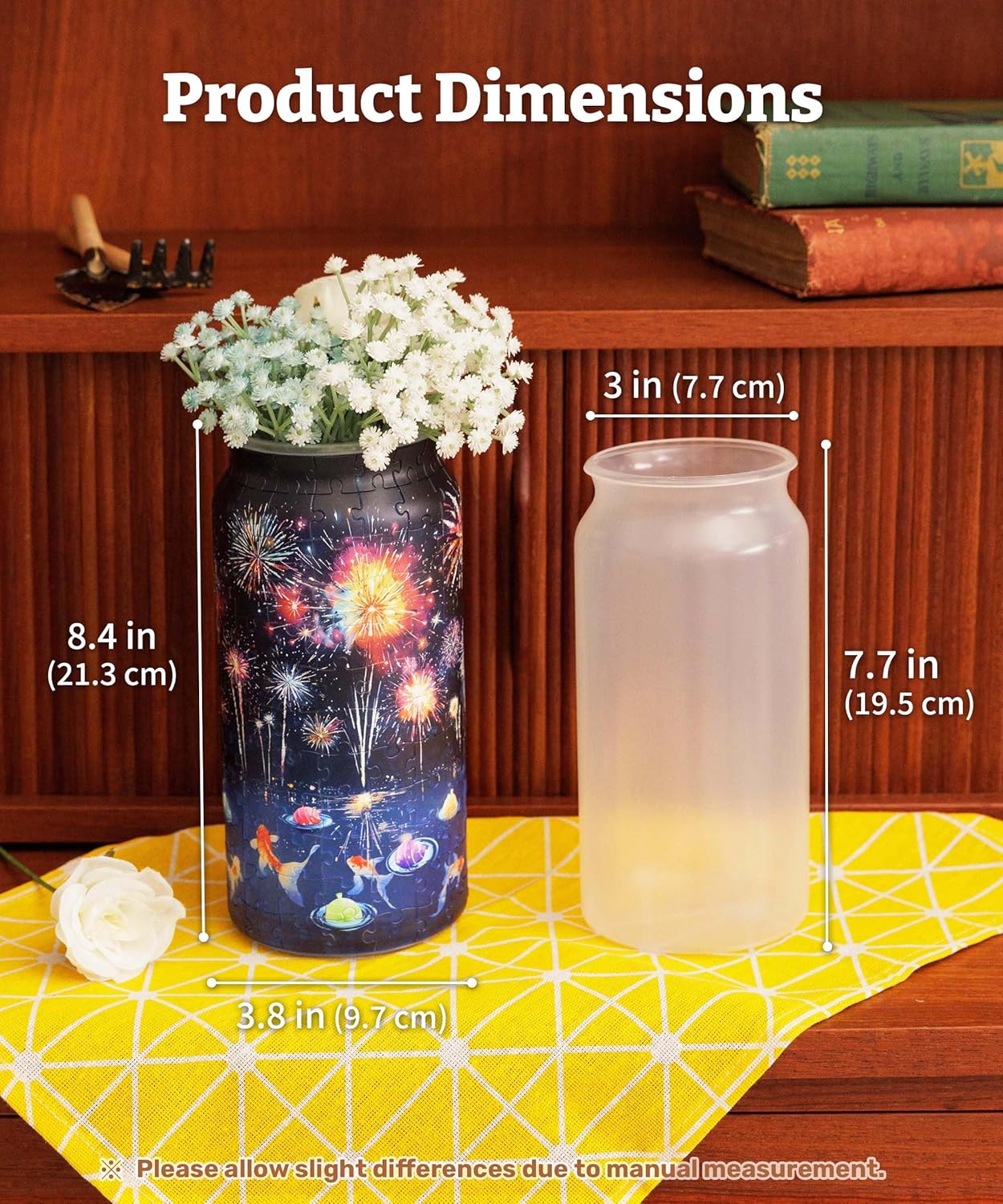 PieceRelax 3D Puzzle Vase for Adults with 192 Plastic Pieces – Ideal for Unique Floral Arrangements and Home Décor - Summer Night Glow [BV1002]