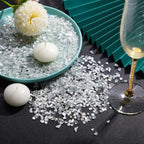 Patelai Crushed Glass for Crafts Glitter Resin Art Broken Decorative Crushed Mirror Vase Filler Crush Glass Pieces for Vase Pool Bar Fish Tank Garden Decoration(2 Pound,White)