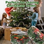 MUXHEL 5 Pcs Christmas Wreath Storage Bags, 24" Dia Round Wreath Storage Containers, Clear, Tear Resistant, Black