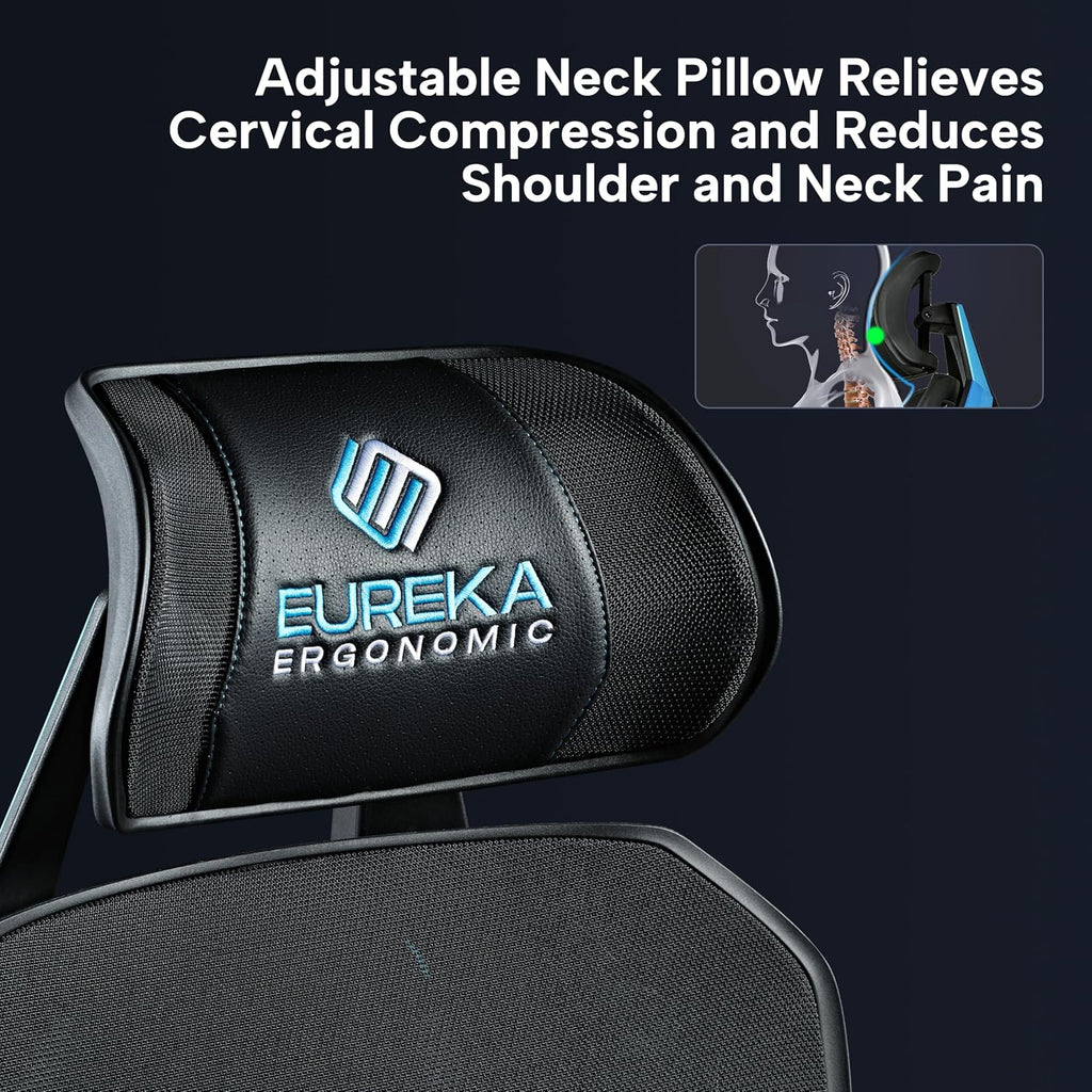EUREKA ERGONOMIC Gaming Chairs for Adults GC05, Gamer Chair with Lumbar Support, Gaming Chair with 4D Armrests, Ergonomic Gaming Chairs with Adjustable Headrest, Blue