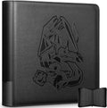 Ravaver Toploader Binder, Oversized 9 Pocket 252 Top loaders Holder with Customizable Label Slot and Side-Loading Sleeves for Trading Cards in 3" x 4" Toploader (Black)