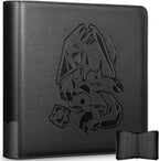 Ravaver Toploader Binder, Oversized 9 Pocket 252 Top loaders Holder with Customizable Label Slot and Side-Loading Sleeves for Trading Cards in 3" x 4" Toploader (Black)