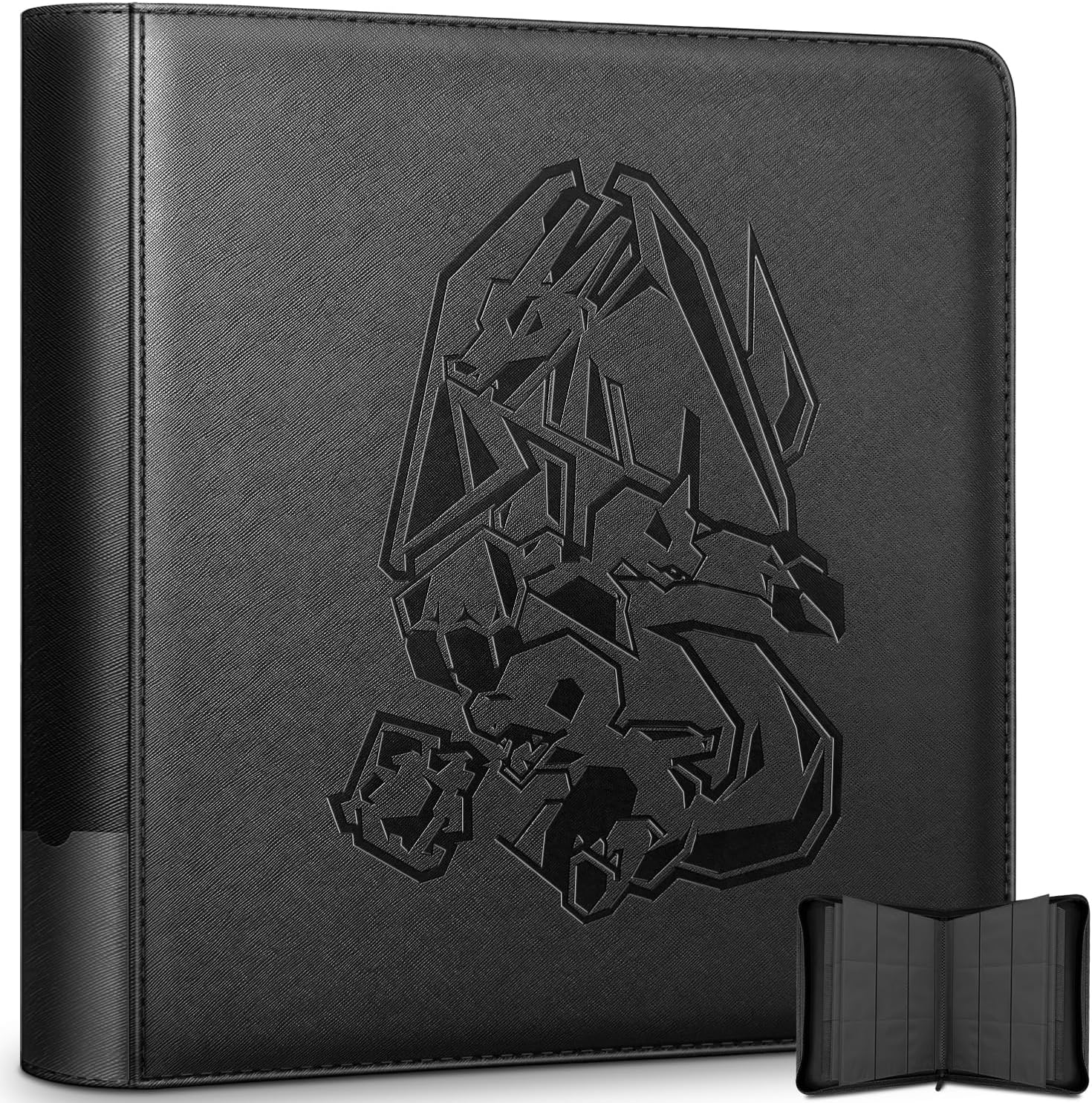 Ravaver Toploader Binder, Oversized 9 Pocket 252 Top loaders Holder with Customizable Label Slot and Side-Loading Sleeves for Trading Cards in 3" x 4" Toploader (Black)