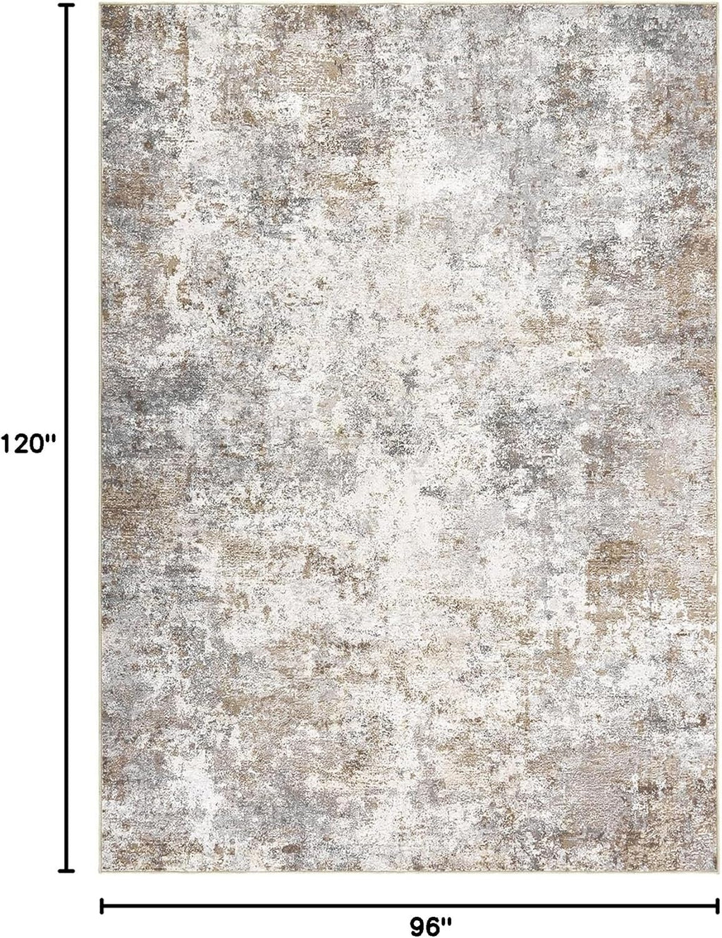 UERMEI 8x10 Area Rug Living Room Rugs - Washable Neutral Modern Abstract Soft Thin Large Rug Indoor Floor Non Slip Rug Carpet for Bedroom Under Dining Table Home Office Decor - Brown Grey