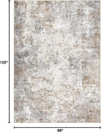 UERMEI 8x10 Area Rug Living Room Rugs - Washable Neutral Modern Abstract Soft Thin Large Rug Indoor Floor Non Slip Rug Carpet for Bedroom Under Dining Table Home Office Decor - Brown Grey