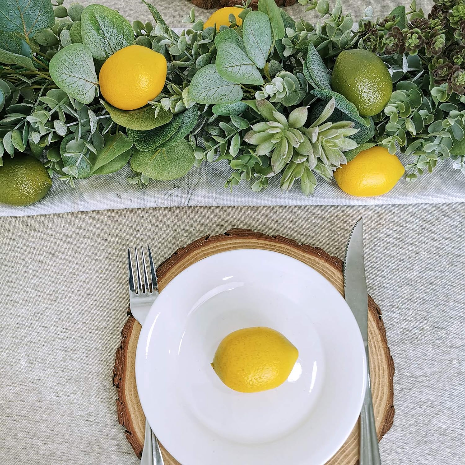 Winlyn 28 Pcs Fake Lemon Artificial Fruits Vivid Green and Yellow Lemon Mixed Set Lifelike Simulation Fruit for Home House Kitchen Party Decoration