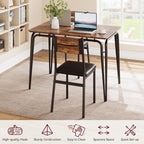 GarveeHome Dining Table for 2, Small Table and Chairs Set of 2, Square Dinette Set for 2, 3 Piece Kitchen & Dining Room Sets for Small Space (Vintage, Table with 4 Upholstered Chairs)