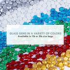 Flat Glass Marbles Vase Filler Beads 1lb, 100 Red Stones | Glass Pebbles Gems