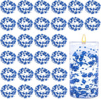 DomeStar 36 PCS Blue Pearl Strings for Floating Candle, Artificial Beads Strings Blue Faux Pearls Vase Fillers for Wedding Table Centerpiece DIY Garland