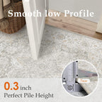 HUGEAR 4x6 Washable Area Rugs for Living Room Bedroom Beige Grey Vintage Large Soft Carpet Rug Non-Shedding & Non-Slip Low Pile Indoor Home Decor Dining Room Kitchen Office Floor Mat
