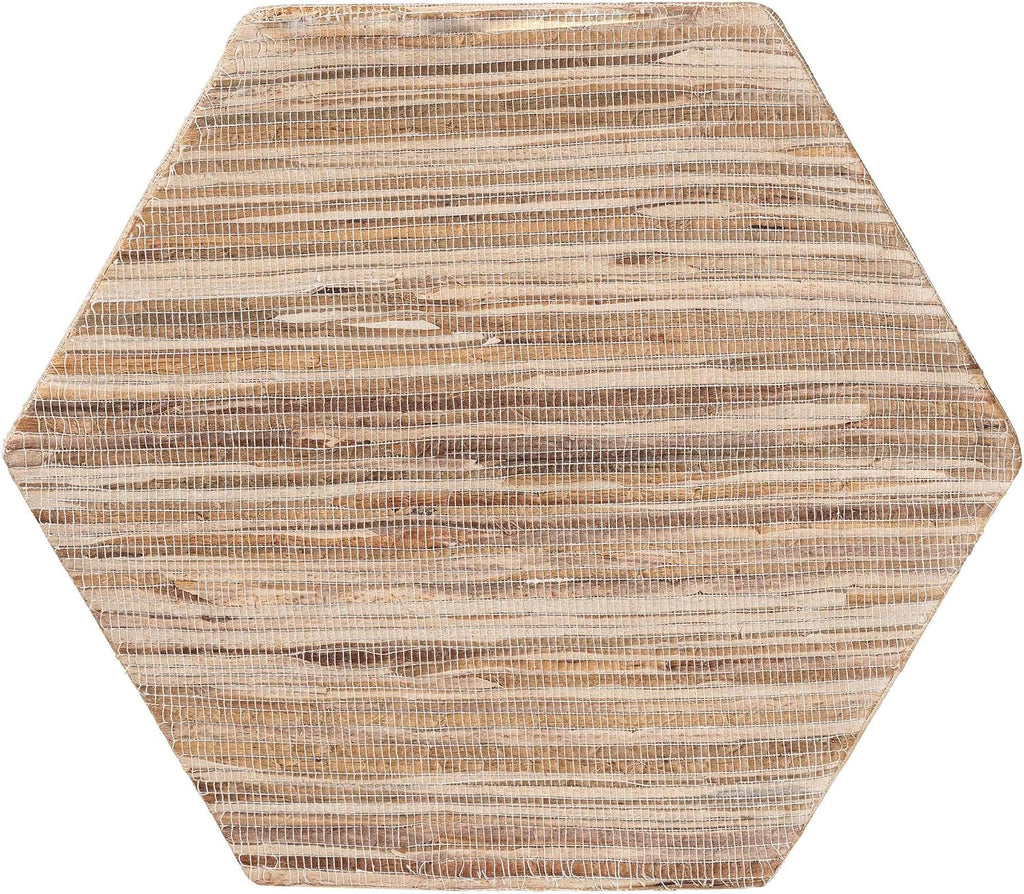 bali & pari Idana Bohemian Woven Grasscloth Hourglass End Table