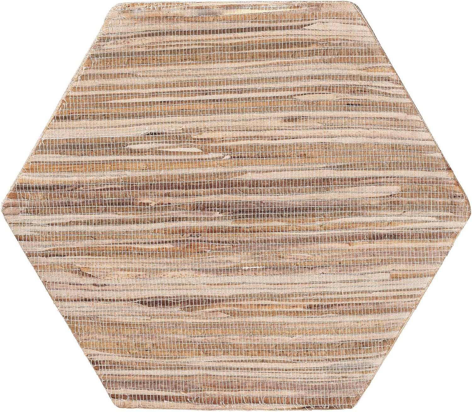 bali & pari Idana Bohemian Woven Grasscloth Hourglass End Table