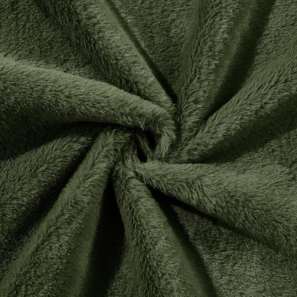 EBENCHICO Giant Bean Bag Chair with Lumbar Pillow & Armrests, Oversized Green Faux Fur Bean Bag Couch with Filler for Adults, Floor Reading Chair for Living Room Bedroom
