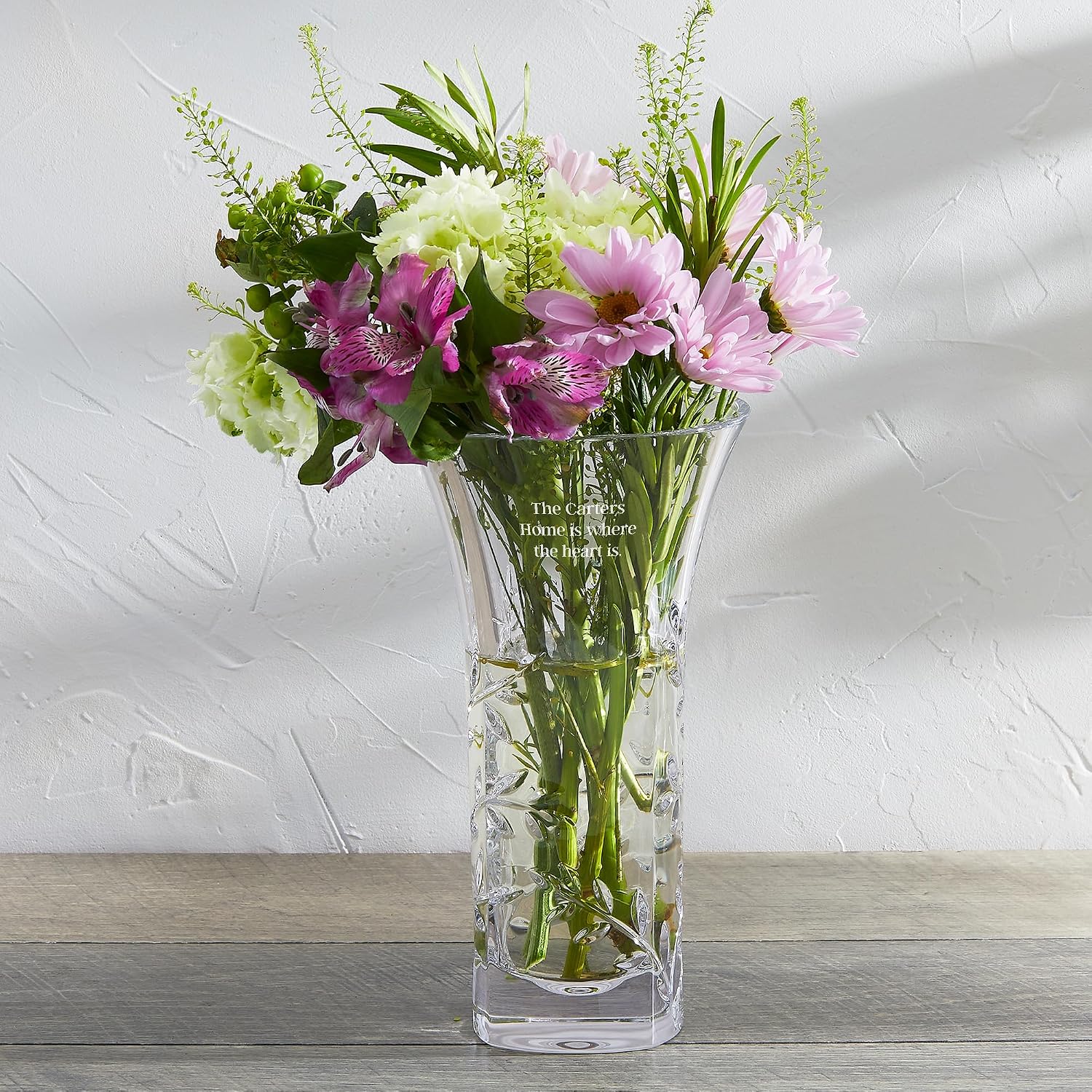 Things Remembered Vera Wang Engraved Crystal Leaf Vase